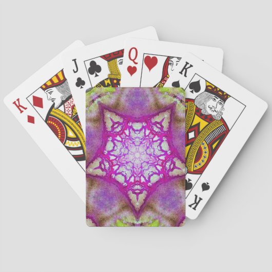 JEU DE CARTES ROSE ABSTRAITE PURPLE FUCHSIA STAR (dos)