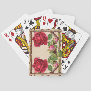 Jeu De Cartes Rose ancienne vintage rustique victorienne antique