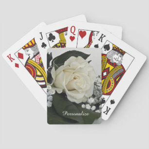 Jeu De Cartes Rose Blanche Élégante et Romantique Personnalisabl