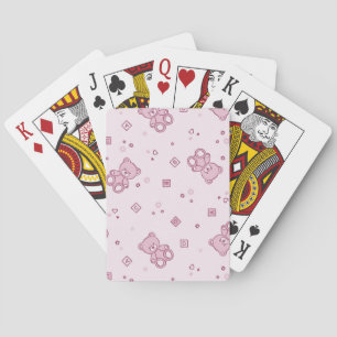 Jeu De Cartes Rose d'arrière - plan de nounours