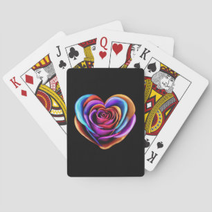 Jeu De Cartes Rose en forme de coeur coloré -