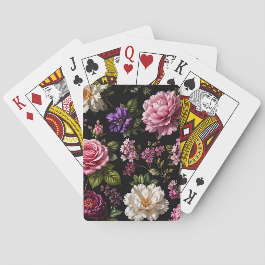 Jeu De Cartes Rose en velours noir (dos)