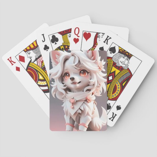 Jeu De Cartes Rosé Et Blanc Fluffé (dos)