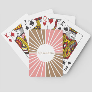 Jeu De Cartes Rose et Brown Personnalisé