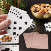 Jeu De Cartes Rose Gold Blush Pink Parties scintillant Script Mo (In Situ)
