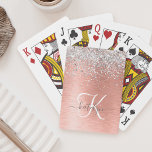 Jeu De Cartes Rose Gold brossé Parties scintillant métallique No<br><div class="desc">Personnalisez facilement ce design chic et branché de cartes à jouer avec une jolie parties scintillant brillante en argent sur un arrière - plan métallique brossé en or rose.</div>