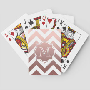 Jeu De Cartes Rose Gold Chevrons Monogram