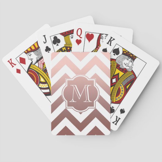 Jeu De Cartes Rose Gold Chevrons Monogram (dos)