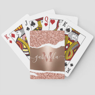 Jeu De Cartes Rose Gold Faux et Parties scintillant