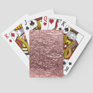Jeu De Cartes Rose Gold Liquid Chrome métal Chic Glam
