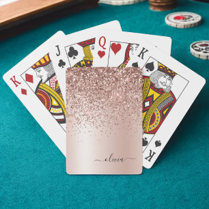 Jeu De Cartes Rose Gold - Parties scintillant rose pâle Nom du m