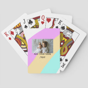 Jeu De Cartes Rose jaune vert ajouter photo texte nom personnali