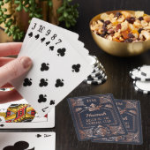 Jeu De Cartes Rose Or Monogramme Couronne Reine Nom personnalisé (In Situ)