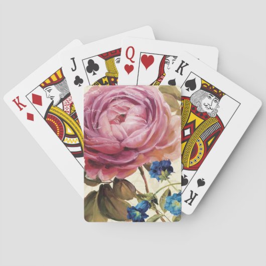 Jeu De Cartes Rose rose en pleine floraison (dos)