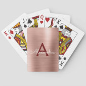 Jeu De Cartes Rose Rose Or Bourgogne acier inoxydable Monogramme (dos)