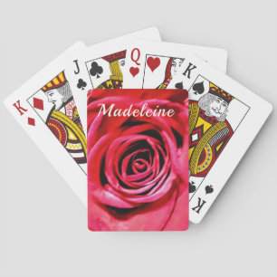 Jeu De Cartes Rose rouge personnalisée