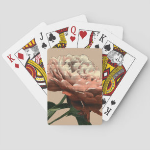 Jeu De Cartes Rose rouge rubis aux accents blancs