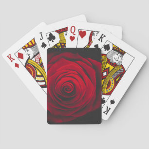 Jeu De Cartes Rose rouge sur effet vintage arrière - plan noir