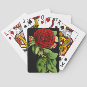 Jeu De Cartes Rose rouge vintage