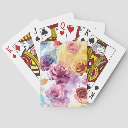 Jeu De Cartes Roses aquarelle (dos)