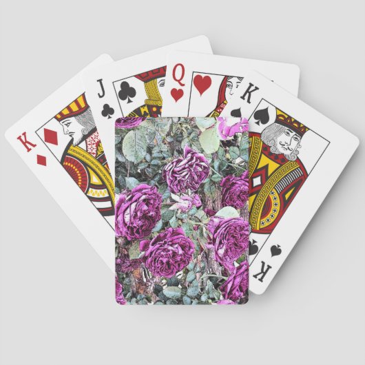 Jeu De Cartes Roses Contour à l'encre (dos)