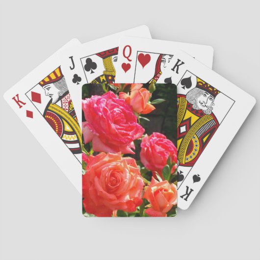 Jeu De Cartes Roses de corail romantique (dos)