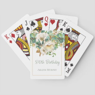 Jeu De Cartes Roses de crème douce 80e anniversaire