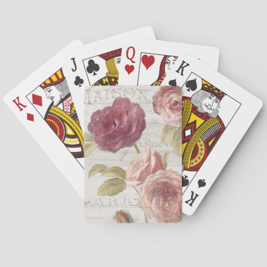 Jeu De Cartes Roses de Français de rose en pastel (dos)
