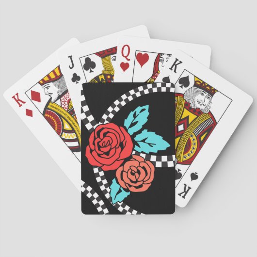 Jeu De Cartes Roses De Tatouage Jouer Des Cartes (dos)