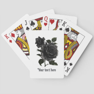 Jeu De Cartes Roses noires personnalisées gothiques vintage