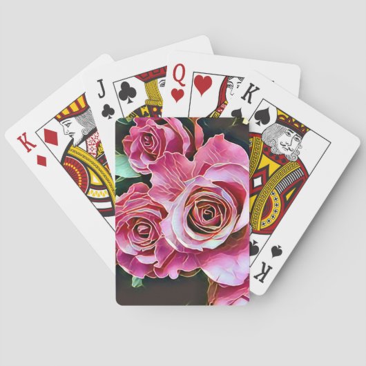JEU DE CARTES ROSES ROSES FLEURS (dos)
