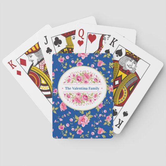 Jeu De Cartes Roses roses personnalisées (dos)