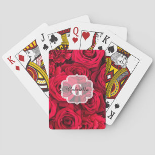 Jeu De Cartes Roses rouges personnalisées