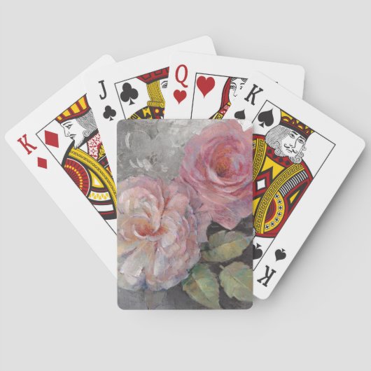 Jeu De Cartes Roses sur le gris (dos)