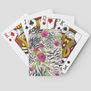 Jeu De Cartes Roses sur Motif animal