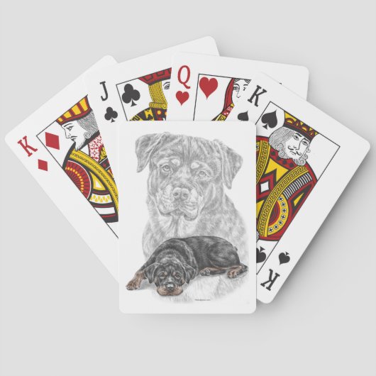 Jeu De Cartes Rottweiler Chien Art (dos)