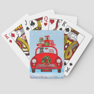 Jeu De Cartes Rottweiler Chien En Voiture Avec Le Père Noël