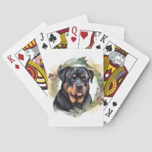 Jeu De Cartes Rottweiler Christmas Wreath Festive Pup