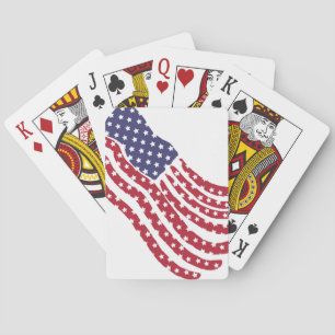 Jeu De Cartes Rouge Blanc Bleu Drapeau Design Lecture Cartes