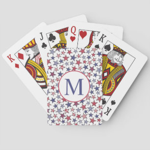 Jeu De Cartes Rouge Blanc Bleu Étoiles Amérique Patriotique Mono