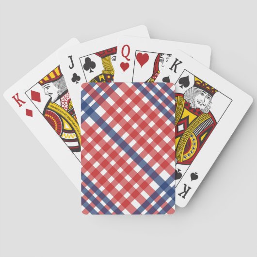 Jeu De Cartes Rouge blanc et bleu En vichy plaid (dos)