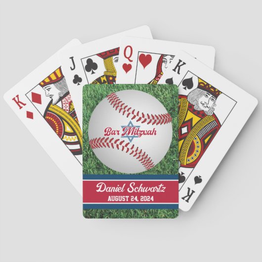 Jeu De Cartes Rouge, Blanc, Navy Baseball Bar Mitzvah (dos)