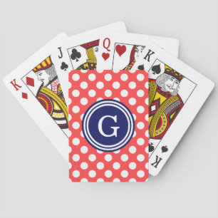 Jeu De Cartes Rouge Corail Bleu Nuit Blanc Points 1IR