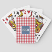 Jeu De Cartes Rouge et blanc Check Blue Denim Monogramme (dos)