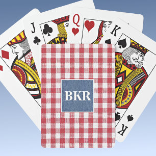 Jeu De Cartes Rouge et blanc Check Blue Denim Monogramme