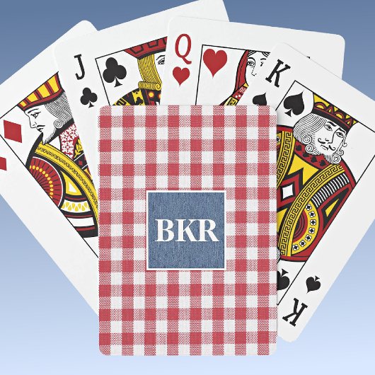 Jeu De Cartes Rouge et blanc Check Blue Denim Monogramme