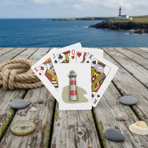 Jeu De Cartes Rouge Et Blanc Phare Jouer Cartes