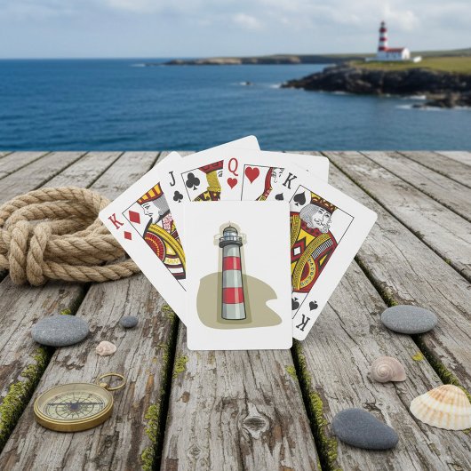 Jeu De Cartes Rouge Et Blanc Phare Jouer Cartes