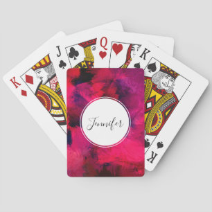 Jeu De Cartes Rouge foncé et violet Gras & Abstrait moderne