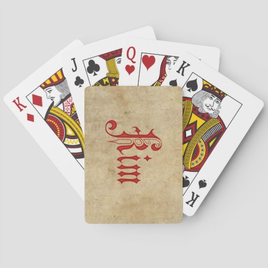 Jeu De Cartes Rouge personnalisé de Kim de parchemin de (dos)